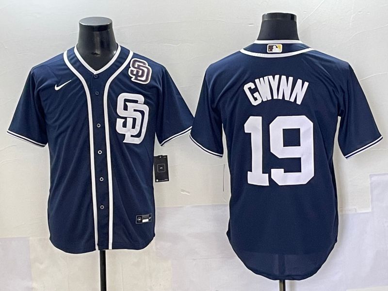 Men 2025 San Diego Padres #19 Gwynn Blue Game Nike MLB Jersey style 29